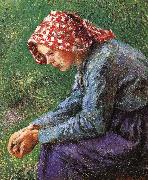 Camille Pissarro Sitting oil painting on canvas